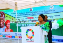 SSAP-SDGs, Princess Adejoke Orelope-Adefulire, delivering her keynote address.
