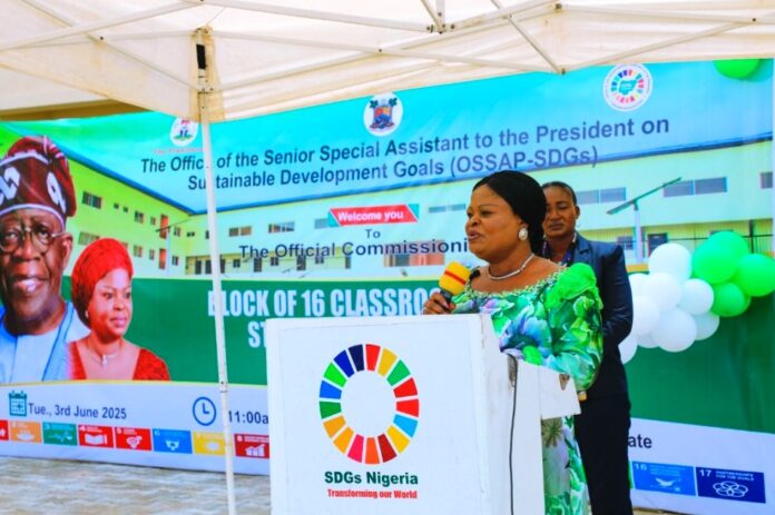 SSAP-SDGs, Princess Adejoke Orelope-Adefulire, delivering her keynote address.