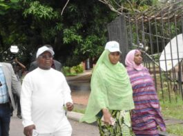 From left: Registrar, National Examination Council, Prof. Ibrahim Wushishi; Minister of State for Education, Prof. Suwaiba Ahmad; and the Special Adviser on Education and Quality Assurance to the Minister of State for Education, Mujida Bello, during the monitoring of 2025 National Common Entrance Examination (NCEE) at Model Secondary School, Maitama in Abuja on Saturday (14/6/25).