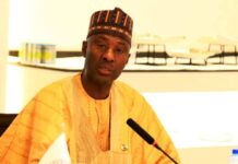 The Perm. Sec. FMITI, & D-8 Chairman, Amb. Nura Rimi, giving his opening remarks during the 8th Session of the Supervisory Committee of the D-8 PTA, hosted by the Federal Ministry of Industry, Trade and Investment, in Abuja on Monday 16th June 2025.