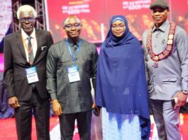 L-R: Registrar/CEO of Institute of Strategic Management of Nigeria [ISMN], Mr Obitunde Ibiyemi, FSM; Director General of Bureau of Public Procurement [BPP], Dr Adebowale Adedokun; Permanent Secretary, Career Management Office in the Office of the Head of Service of the Federation, Mrs Fatima Sugra Tabia Mahmood; and President of ISMN, Alex Enebeli Ndudi, FSM at the 2025 Annual Conference & 22nd AGM of the Institute of Strategic Management of Nigeria [Chartered] in Port-Harcourt, Rivers State
