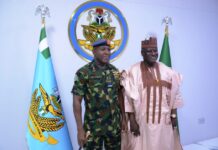 L-R Chief of Air Staff, Air Mashal Hassan Bala Abubakar & Permanent Secretary, Ministry of Aviation and Aerospace Development, Dr.Ibrahim Abubakar Kana.mni
