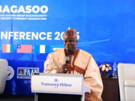 Dr. Ibrahim Abubakar Kana, mni P.s Ministry of Aviation and Aerospace Development represented the Hon. Minister of Aviation and Aerospace Development at the BAGASOO Safety conference