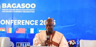 Dr. Ibrahim Abubakar Kana, mni P.s Ministry of Aviation and Aerospace Development represented the Hon. Minister of Aviation and Aerospace Development at the BAGASOO Safety conference