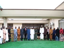 Secretary to the Government of the Federation, Sen. George Akume, fnim, CON, receives Stakeholders of the Non-oil Pre-shipment Inspection Agents (PIAs) and Monitoring and Evaluation Agents (Mas) in the South-West, South-South and North-West Geo-Political Zones on Thursday, 10th July, 2025 in Abuja.