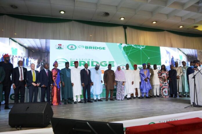 Diaspora BRIDGE Initiative Official Launch of the Diaspora BRIDGE Initiative, a flagship program designed to deepen global collaboration, enhance academic research, and strengthen institutional capacity across Nigeria’s Tertiary Education Held at the Banquet Hall, Presidential Villa State House Abuja