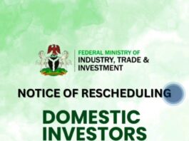 Federal Ministry of Industry Trade & Investment: Notice of Rescheduling - Domestic investors Summit