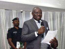 The Representative of the Minister of Agriculture and Food Security and Permanent Secretary in the Ministry, Dr Marcus Olaniyi Ogunbiyi, during the inauguration ceremony.