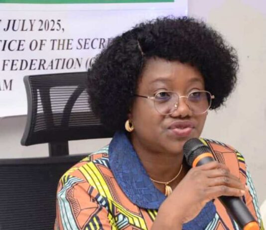The Permanent Secretary, Ministry of Regional Development, Dr. Mary Ada Ogbe, administering the signing of the 2025, Performance Management Contracts with Top Management Staff, at the Ministerial Perpormance Management System Retreat held today, 21st July 2025 at the Federal Secretariat, Phase 1, Abuja.