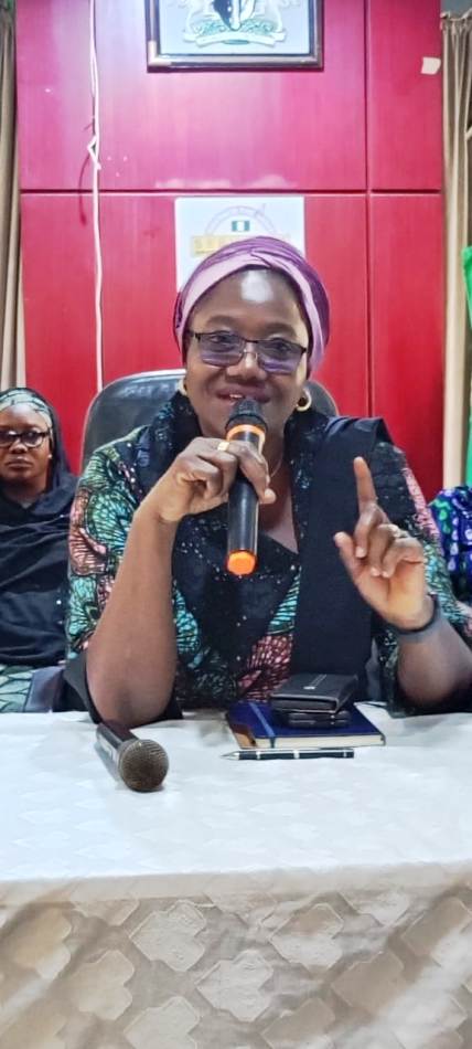 FMRD Management9 The Permanent Sectary , Ministry of Regional Development, Dr. Mary Ada Ogbe, addressing staff during an interactive session with Management and Staff of the Ministry held today at the OSGF Conference Hall, Federal Secretariat Phase 1, Abuja