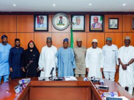 L-R: National Project Coordinator - HOPE Education; Dr. ‘Layi Olatawura, National Project Coordinator, HOPE PHC; Dr. Muntaqa Umar-Sadiq, Minister of Women Affairs; Hajiya Imaan Sulaiman-Ibrahim, The Coordinating Minister of Health and Social Welfare; Professor Muhammad Ali Pate, Minister of Budget and Economic Planning; Senator Abubakar Atiku Bagudu, Minister of Finance and the Coordinating Minister of the Economy; Mr. Wale Edun, Minister of Education; Dr. Maruf Tunji Alausa, Director of International Cooperation, Ministry of Budget and Economic Planning; Dr. Sampson Ebimaro, National Project Coordinator, HOPE Governance; Dr.Assad Hassan during the Inaugural Meeting of the Human Capital Opportunities for Prosperity and Equity Independent Series of Operations National Steering Committee at the Federal Ministry of Budget and Economic Planning on Monday, July 21, 2025.