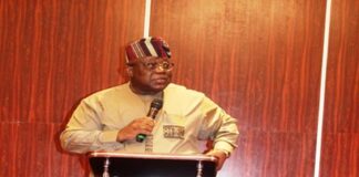 Hon. Chairman, Federal Civil Service Commission (FCSC), Prof. Tunji Olaopa during his opening remark at the FCSC Strategic Workshop Retreat at Abuja Intercontinental Hotel, (former Sheraton Hotel) Abuja. Federal Civil Service Commission Press Release,