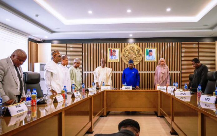 Inter-Ministerial Committee For State Burial Of Former President Muhammadu Buhari Secretary to the Government of the Federation, Sen. George Akume, fnim, CON, chairs Inter-Ministerial Committee for State Funeral of Former President Muhammadu Buhari, GCFR on Monday, 14th July, 2025 in Abuja.