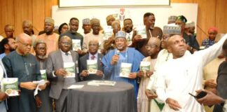 The Minister of Agriculture and Food Security, Sen Abubakar Kyari (C), and other stakeholders during the launch.