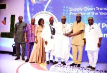 R-L Director Procurement, Federal Ministry of Regional Development, Engr. Abdulrasheed A. Lawal, in a group photograph with other awards recipients at the Africa Procurement and supply chain summit and Awards 2025 held in Lagos, Nigeria.
