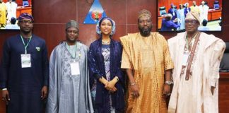 From left, Hon. Mukhtar Shagaya, R representing the Chairman house committee on Arts, Culture & Creative Economy, The Permanent Secretary, Federal Ministry of Arts, Culture, Tourism and Creative Economy, Dr Mukhtar Yawale Muhammad, The Hon. Minister, Federal Ministry of Arts, Culture, Tourism, and Creative Economy, Barr. Hannatu Musa Musawa, Hon. Arc. Muhammad Mukhtar, Mr Adesola Olusede Rtd. Perm. Sec. At the event.