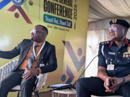Director-General, Bureau of Public Procurement (BPP), Dr. Adebowale A. Adedokun, FCIPS, ACFE, left, makes his presentation at the 65th Edition of the Annual 2025 Conference of the Nigerian Bar Association (NBA) in Enugu