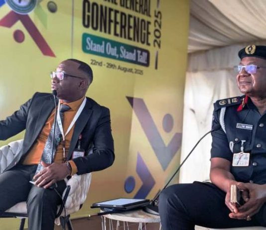 Director-General, Bureau of Public Procurement (BPP), Dr. Adebowale A. Adedokun, FCIPS, ACFE, left, makes his presentation at the 65th Edition of the Annual 2025 Conference of the Nigerian Bar Association (NBA) in Enugu