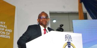 Director-General, Bureau of Public Procurement (BPP), Dr. Adebowale A. Adedokun, FCIPS, ACFE, delivering his keynote address at the Nigerian Institute of Quantity Surveyor workshop at Enugu State