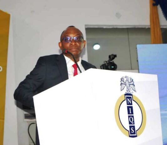 Director-General, Bureau of Public Procurement (BPP), Dr. Adebowale A. Adedokun, FCIPS, ACFE, delivering his keynote address at the Nigerian Institute of Quantity Surveyor workshop at Enugu State
