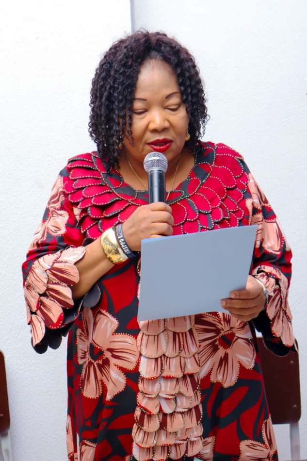 Dr. Vivian Nwosu The Director Overseeing the Office of the Permanent Secretary Transportation Musa Ibrahim. Represented by Dr. Vivian Nwosu. Director, Special Duties in the Ministry. Presenting a remark during the ACTU Inauguration in the conference room of the ministry. 26-08-2025.
