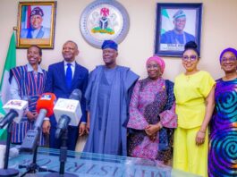 FROM LEFT TO RIGHT 1. Sanyade Okoli (Special Adviser to the President on Finance & the Economy). 2. Frank Aigbogun (Publisher, BusinessDay Media Ltd) 3. Wale Edun (Honourable Minister of Finace and Coordinating Minister of the Economy) 4. Mrs Lydia Shehu Jafiya (Permanent Secretary, Federal Ministry of Finance) 5. Nancy Nnaji (Anchor, Moneyline with Nancy,AIT) 6. Kikelomo Longe (SA to the Minister of Finance)