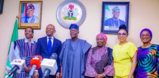 FROM LEFT TO RIGHT 1. Sanyade Okoli (Special Adviser to the President on Finance & the Economy). 2. Frank Aigbogun (Publisher, BusinessDay Media Ltd) 3. Wale Edun (Honourable Minister of Finace and Coordinating Minister of the Economy) 4. Mrs Lydia Shehu Jafiya (Permanent Secretary, Federal Ministry of Finance) 5. Nancy Nnaji (Anchor, Moneyline with Nancy,AIT) 6. Kikelomo Longe (SA to the Minister of Finance)