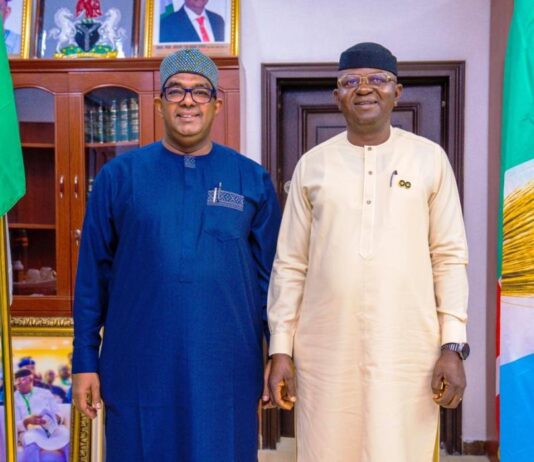 L–R: Dr. Hussein Gadain, Country Representative of the Food and Agriculture Organization (FAO) to Nigeria, and Engr. Prof. Joseph Terlumun Utsev, Honourable Minister of Water Resources and Sanitation, during a courtesy visit at the Ministry’s headquarters in Abuja today.