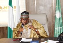 National Coordinator and Chief Executive Officer AUDA-NEPAD Nigeria, Hon Jabiru Salisu Abdullahi speaking at the meeting with State commissioner from the Seven Pilot State