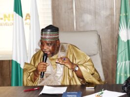National Coordinator and Chief Executive Officer AUDA-NEPAD Nigeria, Hon Jabiru Salisu Abdullahi speaking at the meeting with State commissioner from the Seven Pilot State