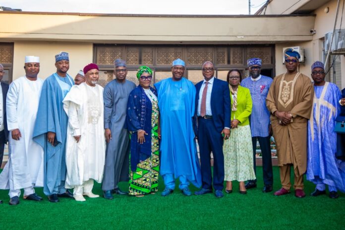 IMG-20250818-WA0229 Secretary to the Government of the Federation, Sen. George Akume, fnim, CON, receives in audience officials of Revenue Mobilisation Allocation and Fiscal Commission (RMAFC) on Monday, 18th August, 2025 in Abuja.