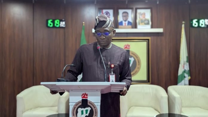 IMG-20250829-WA0082 Director-General, Bureau of Public Procurement (BPP), Dr. Adebowale A. Adedokun, FCIPS, ACFE, during a courtesy visit to the Directorate Headquaters of the National Youth Service Corps (NYSC) Headquaters in Abuja