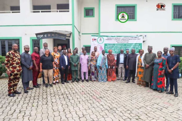 Workshop organized by the Ministry in collaboration with the Development Research and Projects Centre (dRPC) on Effective and Responsible Communication for Public Relations and Data Desk Officers of the Ministry , held on 13th and 14th August, 2025, dRPC Jabi. Abuja