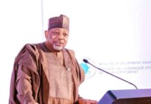 The Minister of Agriculture and Food Security, Sen Abubakar Kyari during the High-Level Policy Dialogue in Abuja.