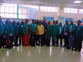 NTAC Volunteers deployed to The Gambia currently at the Nnamdi Azikiwe International Airport, Abuja and are set for departure
