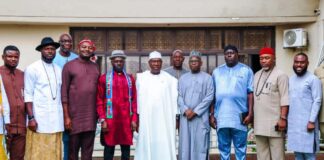 Secretary to the Government of the Federation, Sen. George Akume, fnim, CON, receives in audience a delegation from Niger Delta Ethnic Nationalities Youth Leaders Forum led by its Chairman & President, Ijaw Youth Council Worldwide, Sir Jonathan Lokpobiri (Snr) on Wednesday 20th August, 2025 in Abuja.