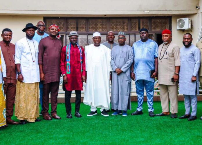Secretary to the Government of the Federation, Sen. George Akume, fnim, CON, receives in audience a delegation from Niger Delta Ethnic Nationalities Youth Leaders Forum led by its Chairman & President, Ijaw Youth Council Worldwide, Sir Jonathan Lokpobiri (Snr) on Wednesday 20th August, 2025 in Abuja.
