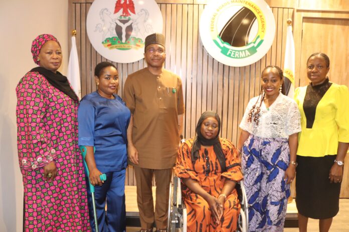 Pix 1 Managing Director/CEO, FERMA, Engr. Emeka Agbasi, PhD, FNSE (3rd Right), flanked to his left is President of OWBIN, Mrs. Bilkisu Yakubu, Vice President of OWBIN, Ms Agatha Ola Egwu, the Ag. Director, Human Resource Management, Mrs. O. O. Oke, Director, Information & Public Relations, Maryam M. Sanusi (Mrs.), finipr, (l) and the Secretary of OWBIN, Maryjane Okeke, during the visit by OWBIN to the Agency on Thursday 21st August, 2025