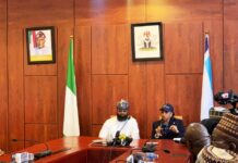 Hon. Minister for Trade and Investment Federal Ministry of Industry Trade and Investment Dr Jumoke Oduwole and the Executive Vice Chairman/CEO, Mr Khalil Suleiman Halilu in a Press briefing at the NASENI tour today 11th of August 2025