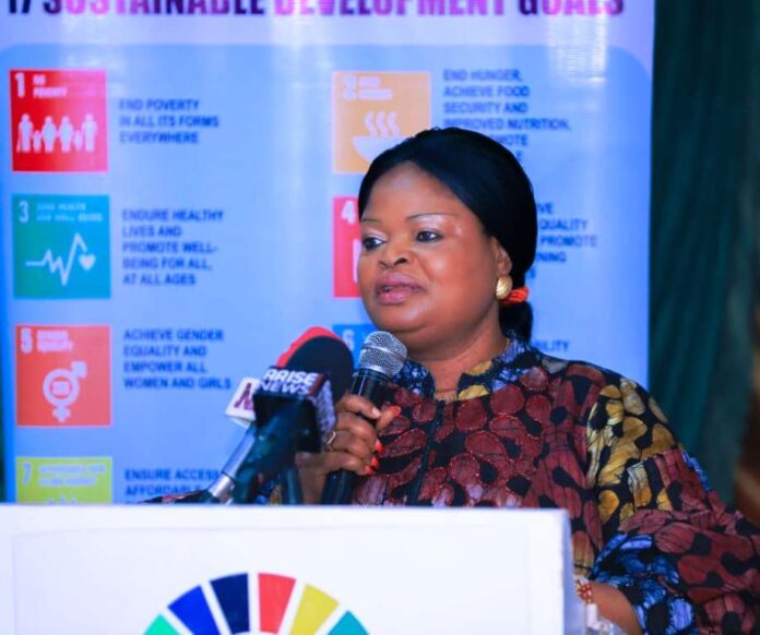 The Senior Special Assistant to the President on SDGs, Princess Adejoke Orelope-Adefulire ,delivering her keynote address at the event