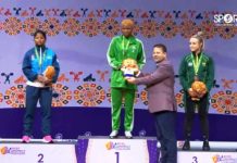 Didih Onome Omolola won gold in the women 53kg category at the Commonwealth Weightlifting Championship in India.