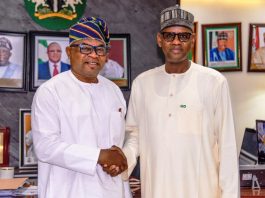 The Honourable Minister of Works for State, Bello M. Goronyo Esq. (Right) graciously received the courtesy visit of the MD of National Inland Waterways Authority (NIWA), Mr. Bola Oyebamiji (Left) in his office today 26-08-2025 at Mabushi, FCT Abuja