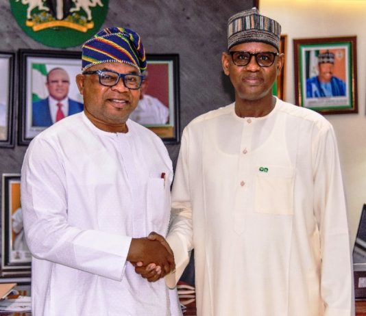 The Honourable Minister of Works for State, Bello M. Goronyo Esq. (Right) graciously received the courtesy visit of the MD of National Inland Waterways Authority (NIWA), Mr. Bola Oyebamiji (Left) in his office today 26-08-2025 at Mabushi, FCT Abuja