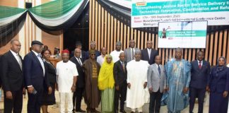 His Excellency, Governor of Borno State, Prof. Babagana Umara Zulum and the Honourable Attorney General of the Federation and Minister of Justice, Lateef Fagbemi SAN in a group Photograph with Heads of Agencies and other dignitaries during the opening ceremony of the 2025 Justice Sector Leadership Retreat holding from 17th - 18th September, 2025 at the International Conference Centre, Musa Usman Secretariat, Maiduguri, Borno State.
