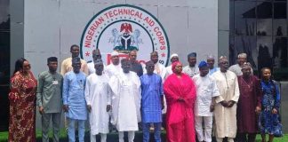 NTAC DG, Rt.Hon.Yusuf Buba Yakub (m) and the Directors of Administration and Programmes, Ambassador Yakubu Abdullahi Ahmed and Ambassador Usman Zakari are here flanked on both sides by members of Management and staff of NTAC as the Agency marked the 2nd Year Anniversary of the DG's Assumption of Office at the Agency on Friday, September 26, 2025 in Abuja.
