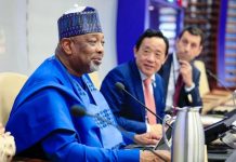The Minister of Agriculture and Food Security, Sen Abubakar Kyari during the High-Level Meeting in Rome, Italy
