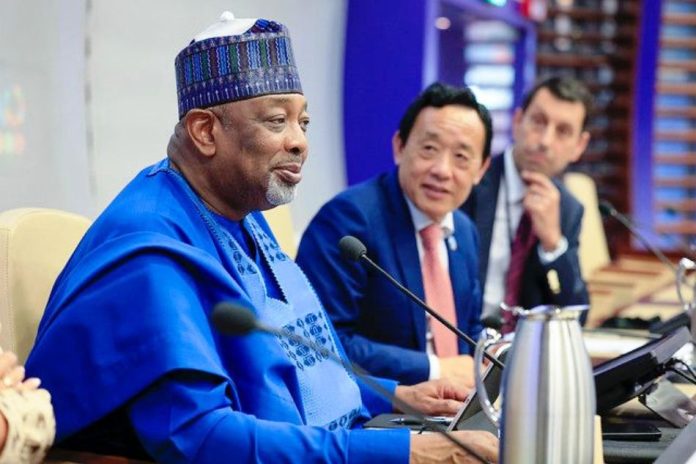 The Minister of Agriculture and Food Security, Sen Abubakar Kyari during the High-Level Meeting in Rome, Italy
