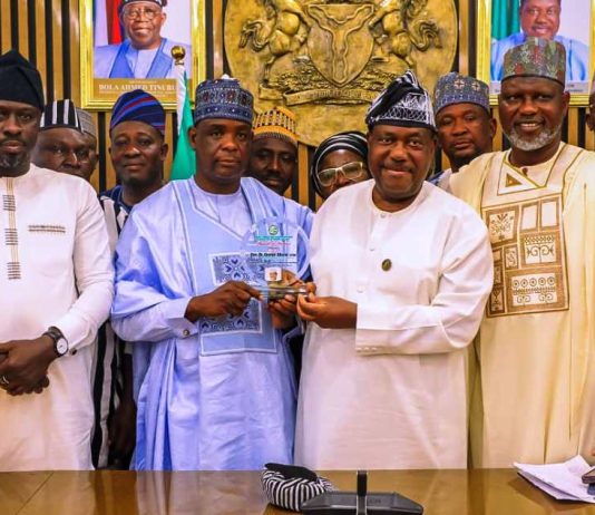 Secretary to the Government of the Federation, Sen. George Akume, CON receives members of the Amana Farmers and Grains Nigeria (AFGSAN) led by its National President, Alhaji Haruna Ahmad Pambegua, on Thursday, September 11, 2025 in Abuja.