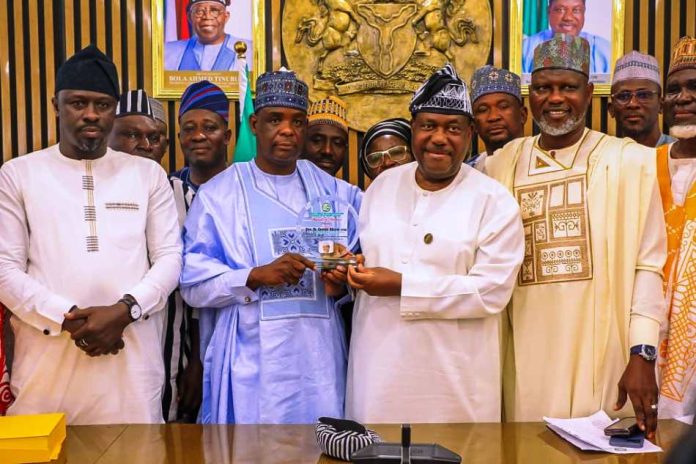 Amana Farmers and Grains Secretary to the Government of the Federation, Sen. George Akume, CON receives members of the Amana Farmers and Grains Nigeria (AFGSAN) led by its National President, Alhaji Haruna Ahmad Pambegua, on Thursday, September 11, 2025 in Abuja.