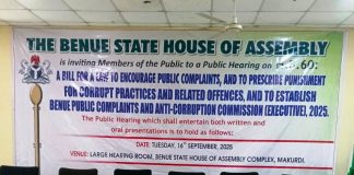 Benue Assembly Moves To Establish Anti-Corruption Commission